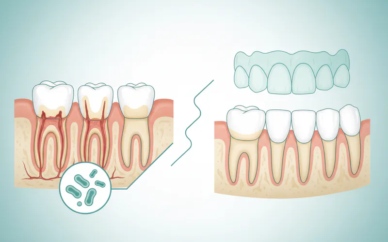 Illustration related to Can I get a 5-tooth bridge if I have gum disease?