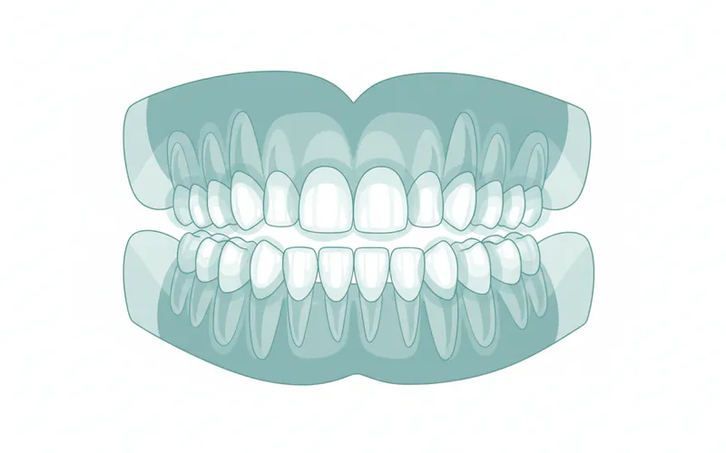 A detailed diagram showing the full human permanent dentition, clearly labeling incisors, canines, premolars, and molars in both upper and lower jaws, indicating their numbers.