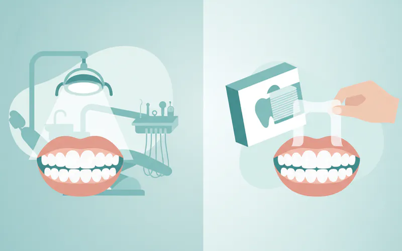 Illustration related to Professional Whitening vs. At-Home Strips