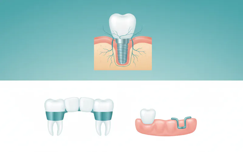 Illustration related to Treatment Options for Missing Teeth: Implants vs. Alternatives