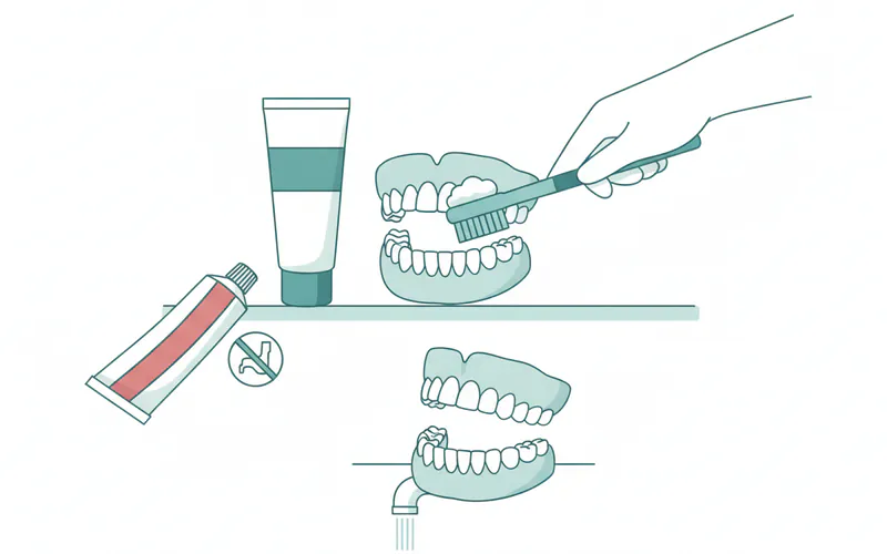 Illustration related to What's the best way to clean dentures?