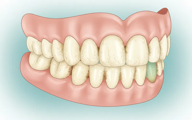 Illustration related to Signs and Symptoms of Poorly Cleaned Dentures