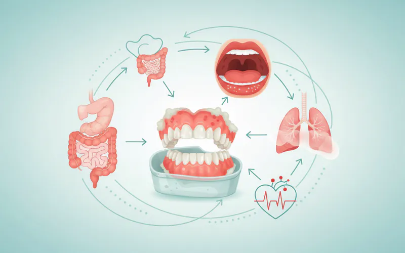 Illustration related to Risks and Complications of Inadequate Denture Cleaning