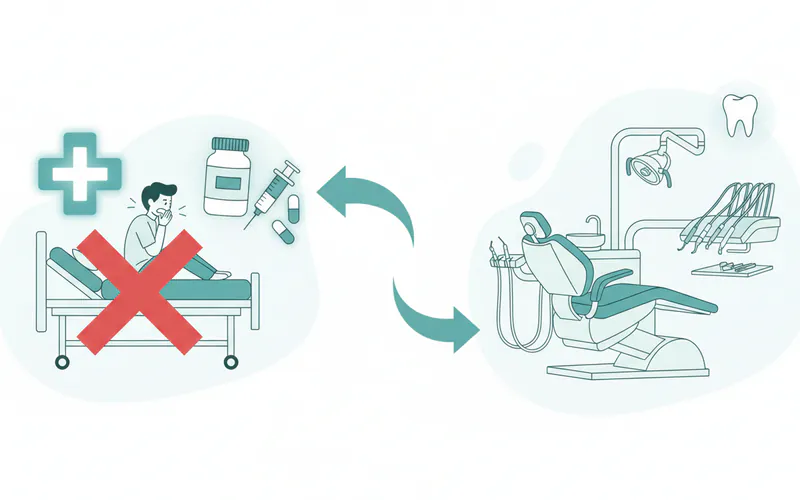 Illustration related to Can I go to a hospital emergency room for a dental emergency?