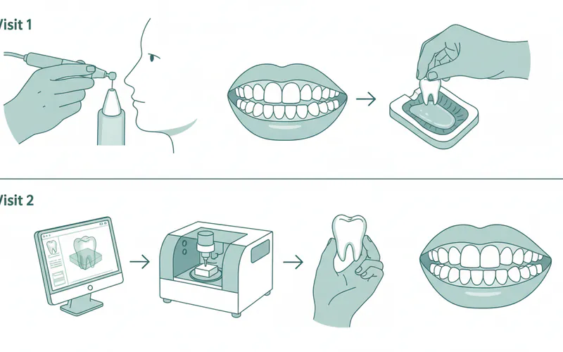 Illustration related to Step-by-Step Process for Getting a Front Tooth Crown