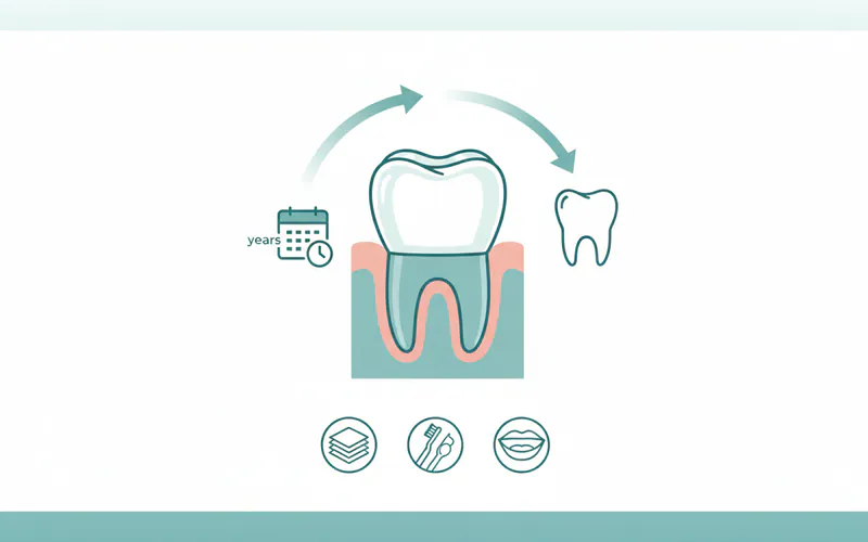 Illustration related to How long does a front tooth crown last?