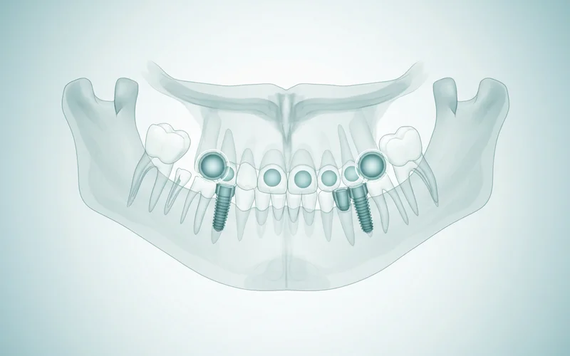 CBCT scan showing jawbone with areas for implant placement
