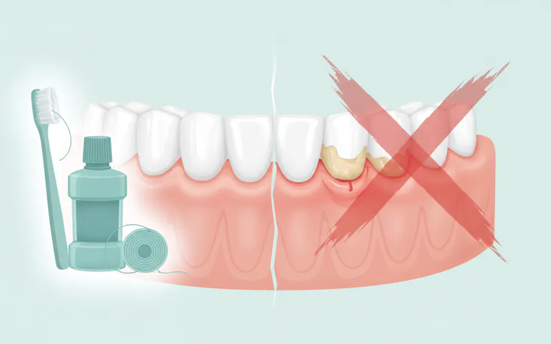 Illustration related to Can I treat gingivitis at home without seeing a dentist?
