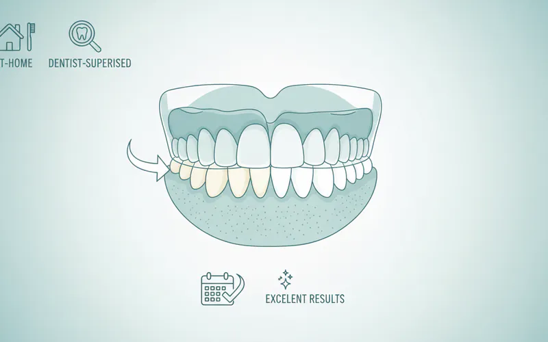 Illustration related to 2. Dentist-Supervised At-Home Whitening with Custom Trays