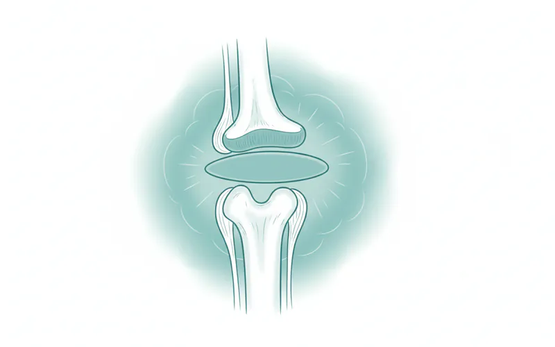 Illustration of the temporomandibular joint (TMJ) anatomy, showing the jawbone, temporal bone, and articular disc, highlighting the location of swelling.