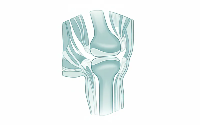 Detailed anatomical illustration of a healthy temporomandibular joint, showing the condyle, temporal bone, articular disc, and surrounding muscles.
