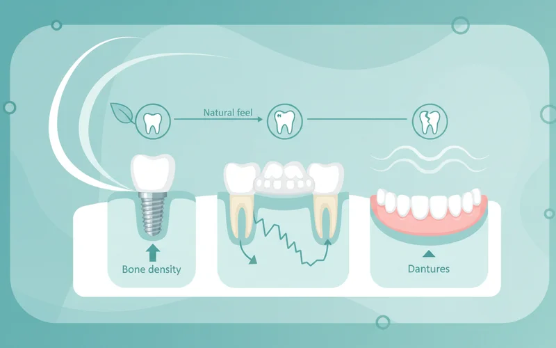 Infographic summarizing the benefits of dental implants over other tooth replacement options, highlighting longevity, bone preservation, and natural feel.